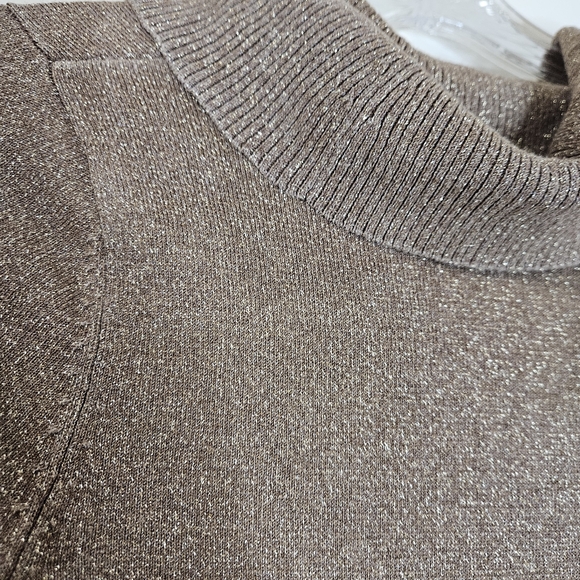 Marciano Gold Shimer Sparkle Pullover Cowl Neck Sweater - Picture 6 of 9